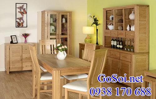 gỗ sồi trắng (gỗ white oak) làm nội thất bàn ghế